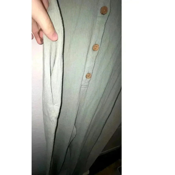 Womens Asos Sage Green Linen Jumpsuit - Picture 6 of 7